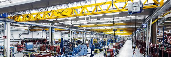 Demag Enkelligger of dubbelligger v-bovenloopkraan bij Elmec BV